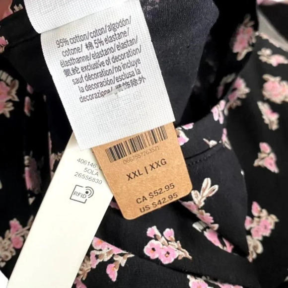 Pink By‎ Victoria Secret Black with Floral print Dress - Picture 4 of 5